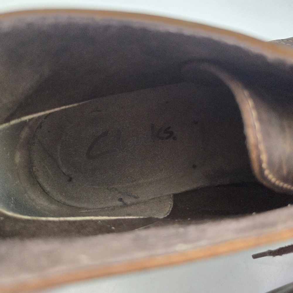 Clarks Chukka Boots Mens 11.5 Brown Leather Desert Heritage Dark Academia Casual - Picture 9 of 11